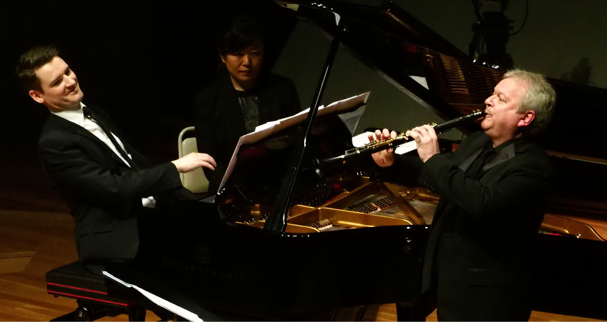 Michael McHale (piano) and Michael Collins (clarinet) perform in Tokyo. Credit Tomoko Hidaki.